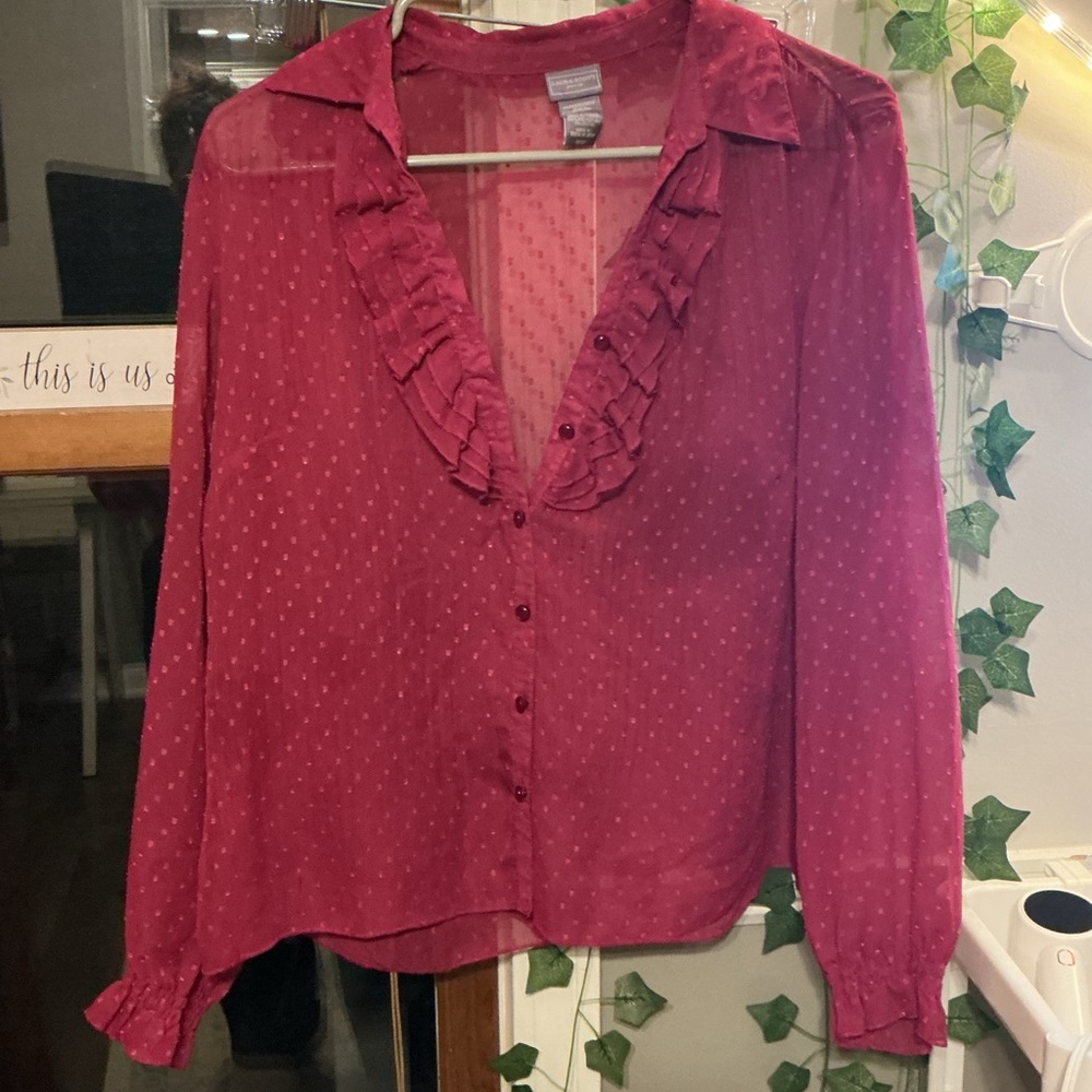 Petite Small Sheer Swiss Dot Blouse Romantic Fairy Whimsy Coquette Cottagecore